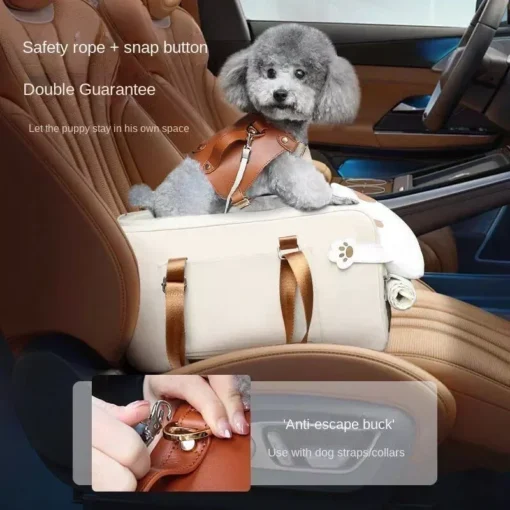 Compact Safety Car Seat for Small Dogs & Cats – Portable & Washable Travel Pet Carrier