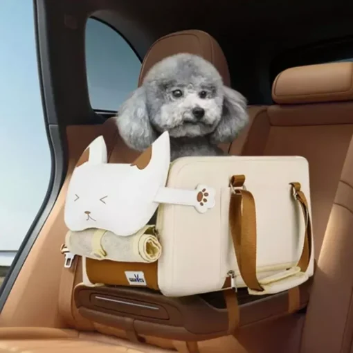 Compact Safety Car Seat for Small Dogs & Cats – Portable & Washable Travel Pet Carrier