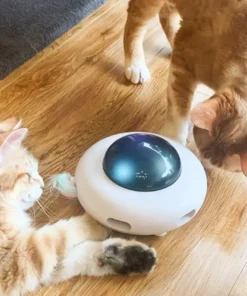 Interactive Electric Cat Teaser with Adjustable Feather Speed & Auto Navigation