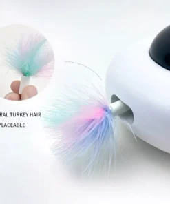 Interactive Electric Cat Teaser with Adjustable Feather Speed & Auto Navigation