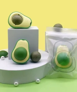 Avocado Catnip Lickable Toy Ball: Healthy & Interactive Treat for Cats