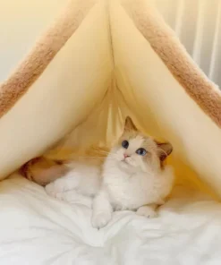 Winter Plush Cat Tent