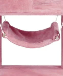 64” Multi-Level Pink Cat Tree Tower with Condos, Scratching Posts, and Hammock