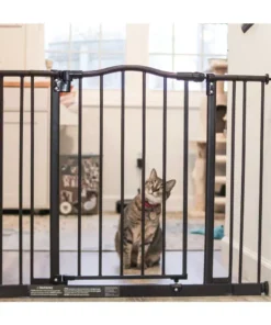Elegant Matte Bronze Arch Pressure Mount Pet Gate
