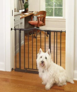 Elegant Matte Bronze Arch Pressure Mount Pet Gate