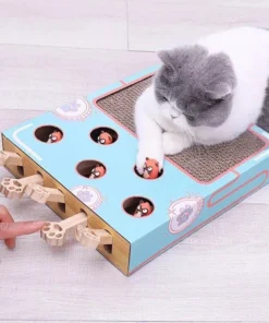 Multi-Hole Mice Puzzle Cat Toy with Scratcher & Grinder