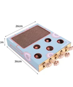 Multi-Hole Mice Puzzle Cat Toy with Scratcher & Grinder