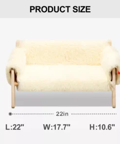 Mewoofun Plush Wooden Pet Bed