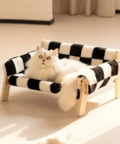 Mewoofun Plush Wooden Pet Bed