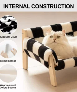 Mewoofun Plush Wooden Pet Bed