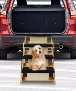 Multi-Purpose Wooden Pet Stairs & Ramp – 4-Level Design for Cats and Dogs