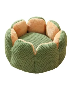 Cozy Petal-Themed Cotton Nest Bed for Cats and Small Dogs