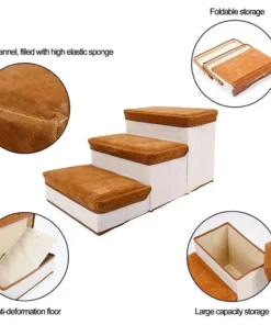 Multi-Purpose Dog Steps with Storage – Pet Stairs and Ramp for Small Dogs and Cats