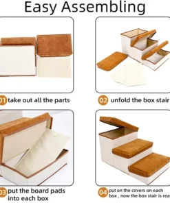 Multi-Purpose Dog Steps with Storage – Pet Stairs and Ramp for Small Dogs and Cats