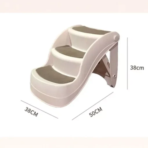 Compact Foldable Pet Stairs – 3-Step Non-Slip Safety Ramp for Dogs & Cats