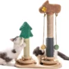 Multi-functional Cat Scratch Post with 3-Tier Track