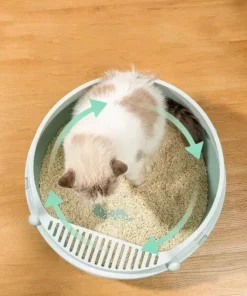 Spacious & Stylish Semi-Closed Cat Litter Box