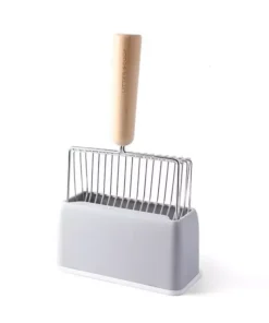 Durable Cat Litter Scoop with Wooden Handle