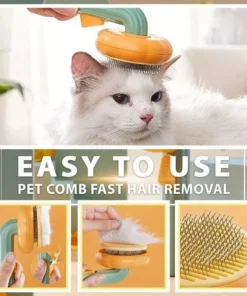 Pumpkin Cat & Dog Grooming Brush – Self-Cleaning, Tangle-Free Pet Hair Remover Comb