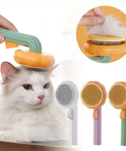 Pumpkin Cat & Dog Grooming Brush – Self-Cleaning, Tangle-Free Pet Hair Remover Comb