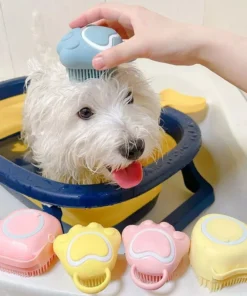 Multi-Purpose Silicone Pet Bath & Massage Brush for Dogs and Cats