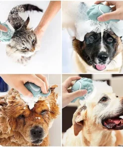 Multi-Purpose Silicone Pet Bath & Massage Brush for Dogs and Cats