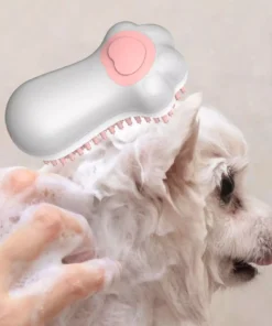 Delightful Pet Bath & Massage Brush with Soap Dispenser