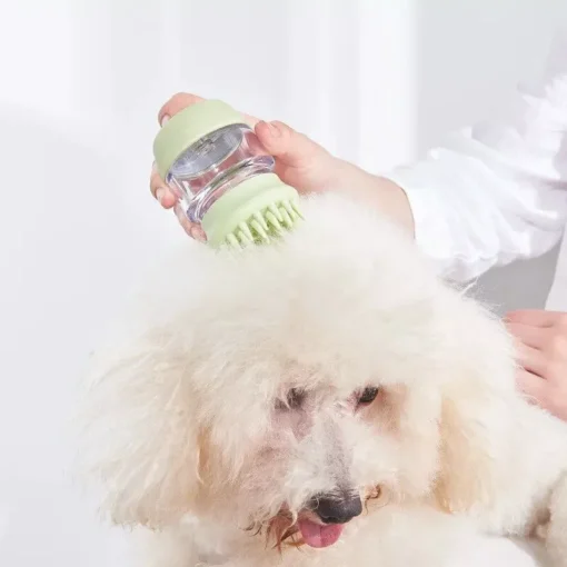 Soft Silicone Dog Bath Brush – 2-in-1 Grooming and Massage Comb for Pets