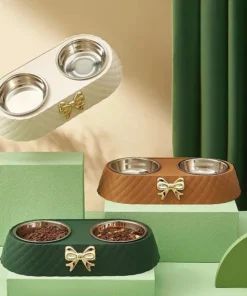 Chic Bow-Tie Dual Pet Bowl