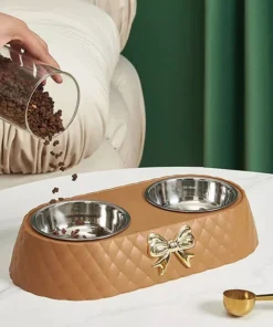 Chic Bow-Tie Dual Pet Bowl