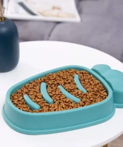 Carrot Design Anti-Choke Slow Feeder Bowl for Cats and Dogs