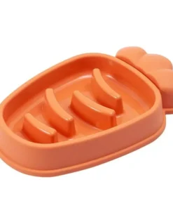 Carrot Design Anti-Choke Slow Feeder Bowl for Cats and Dogs