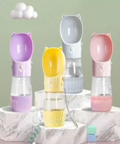 Portable 2-in-1 Dog & Cat Water Bottle and Food Dispenser