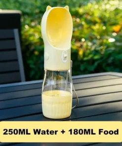 Portable 2-in-1 Dog & Cat Water Bottle and Food Dispenser