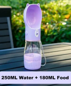 Portable 2-in-1 Dog & Cat Water Bottle and Food Dispenser
