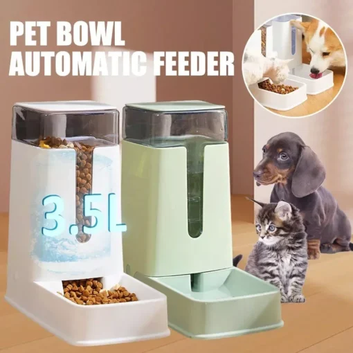 Automatic Pet Feeder & Water Dispenser Set – 3.5L