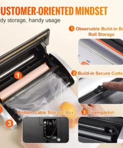 Multi-functional Automatic Vacuum Sealer Machine with Built-in Cutter for Food Preservation