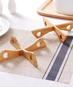 Classic Wooden Pot Trivet – Heat Resistant and Detachable Kitchen Table Mat