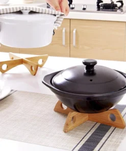 Classic Wooden Pot Trivet – Heat Resistant and Detachable Kitchen Table Mat