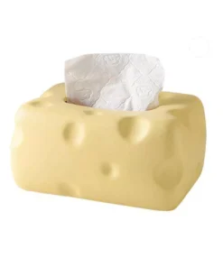 Cheese-Themed Ceramic Tissue Box – Cute and Practical Home Accessory