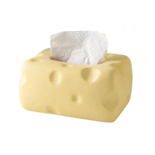 Cheese-Themed Ceramic Tissue Box – Cute and Practical Home Accessory