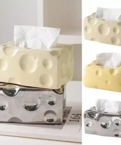 Cheese-Themed Ceramic Tissue Box – Cute and Practical Home Accessory