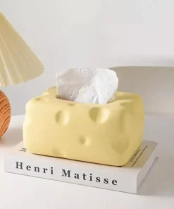 Cheese-Themed Ceramic Tissue Box – Cute and Practical Home Accessory