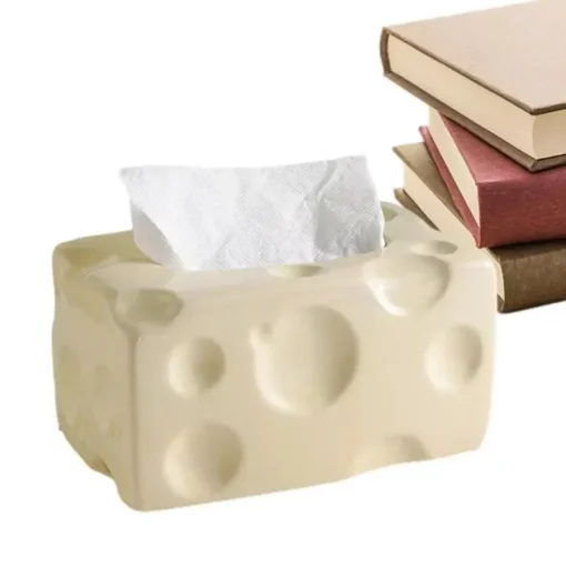 Cheese-Themed Ceramic Tissue Box – Cute and Practical Home Accessory