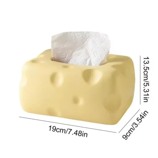 Cheese-Themed Ceramic Tissue Box – Cute and Practical Home Accessory