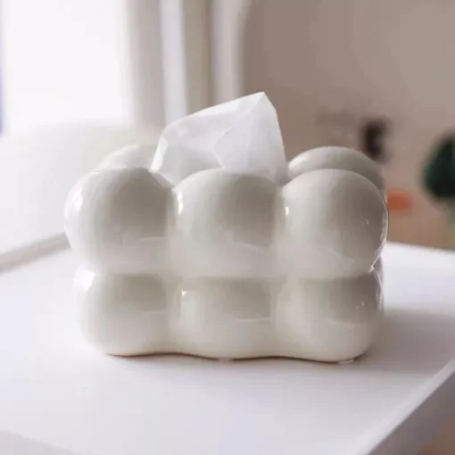 Elegant Porcelain Tissue Box – Modern Home Decor for Living Room and Bedroom