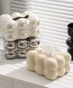 Elegant Porcelain Tissue Box – Modern Home Decor for Living Room and Bedroom