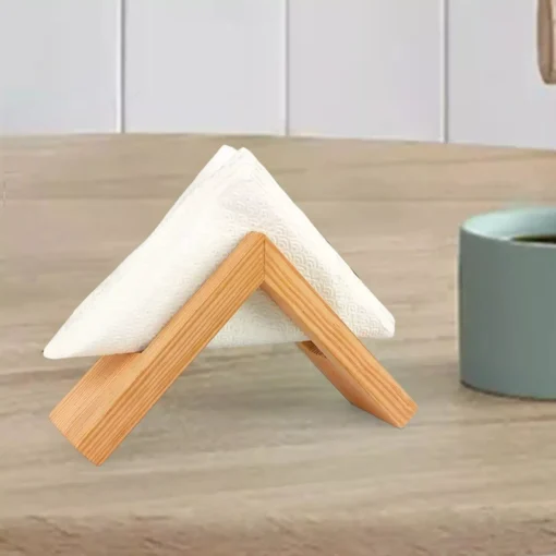 Elegant Wooden Napkin Holder – Decorative Tabletop Napkin Stand for Home & Picnic