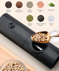 Electric Salt & Pepper Grinder Set with LED & Adjustable Coarseness