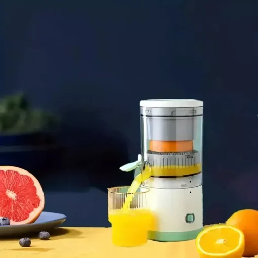 Compact USB Rechargeable Electric Juicer – Stainless Steel Blade, Multi-Fruit Capability, Easy Clean